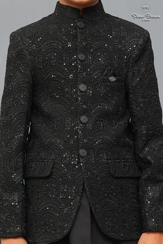 Zari Sequence-Prince Coat Suit